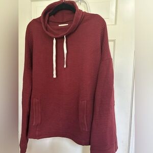 UpWest Resort and Mercantile Cowl Neck Ribbed Sweatshirt